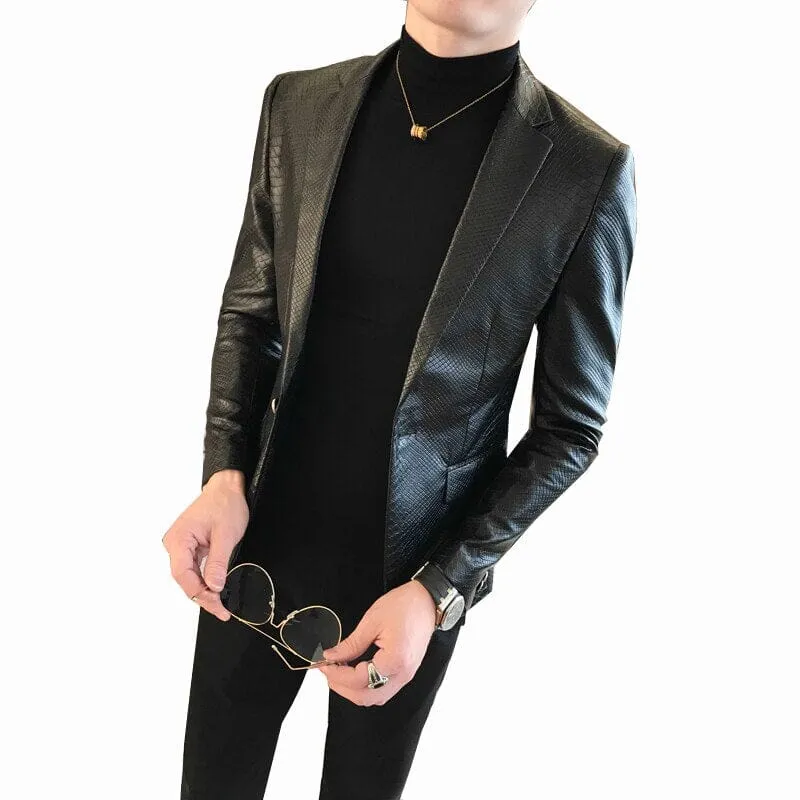 Blazer Masculino De Couro Esporte Fino LC145