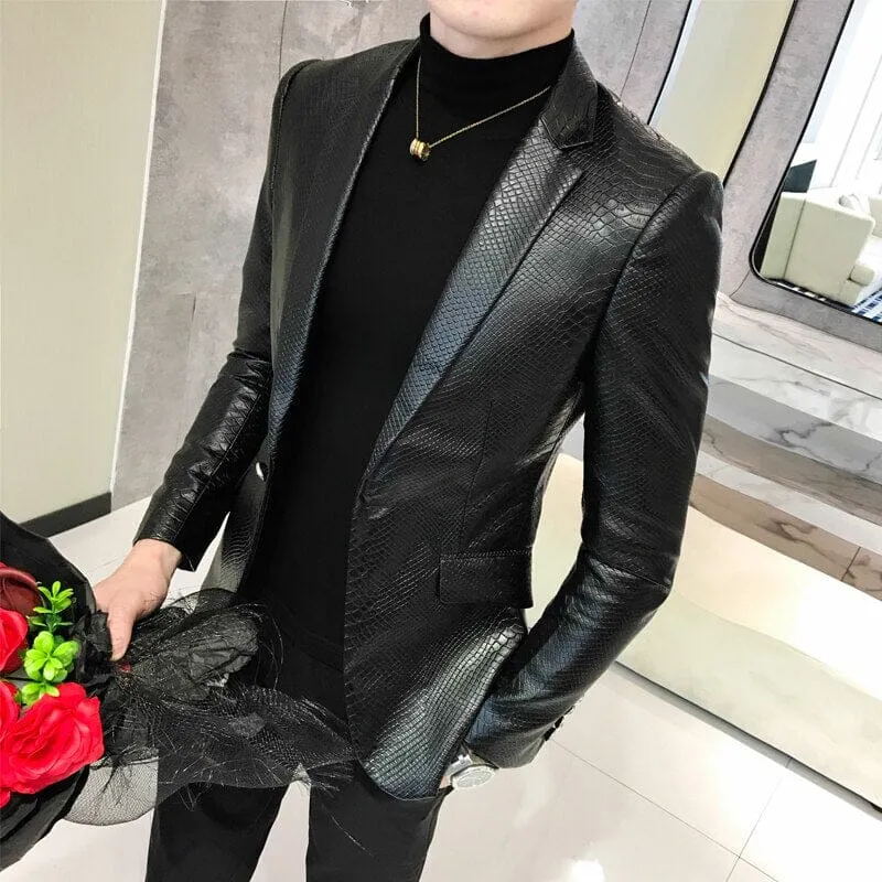 Blazer Masculino De Couro Esporte Fino LC145