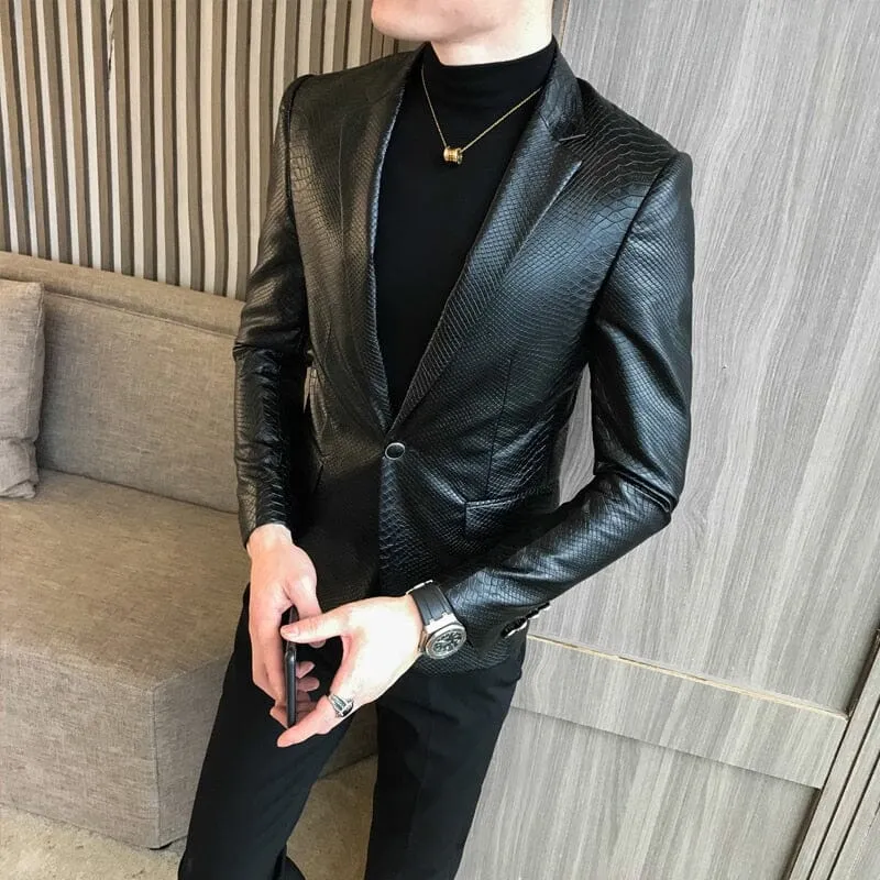 Blazer Masculino De Couro Esporte Fino LC145