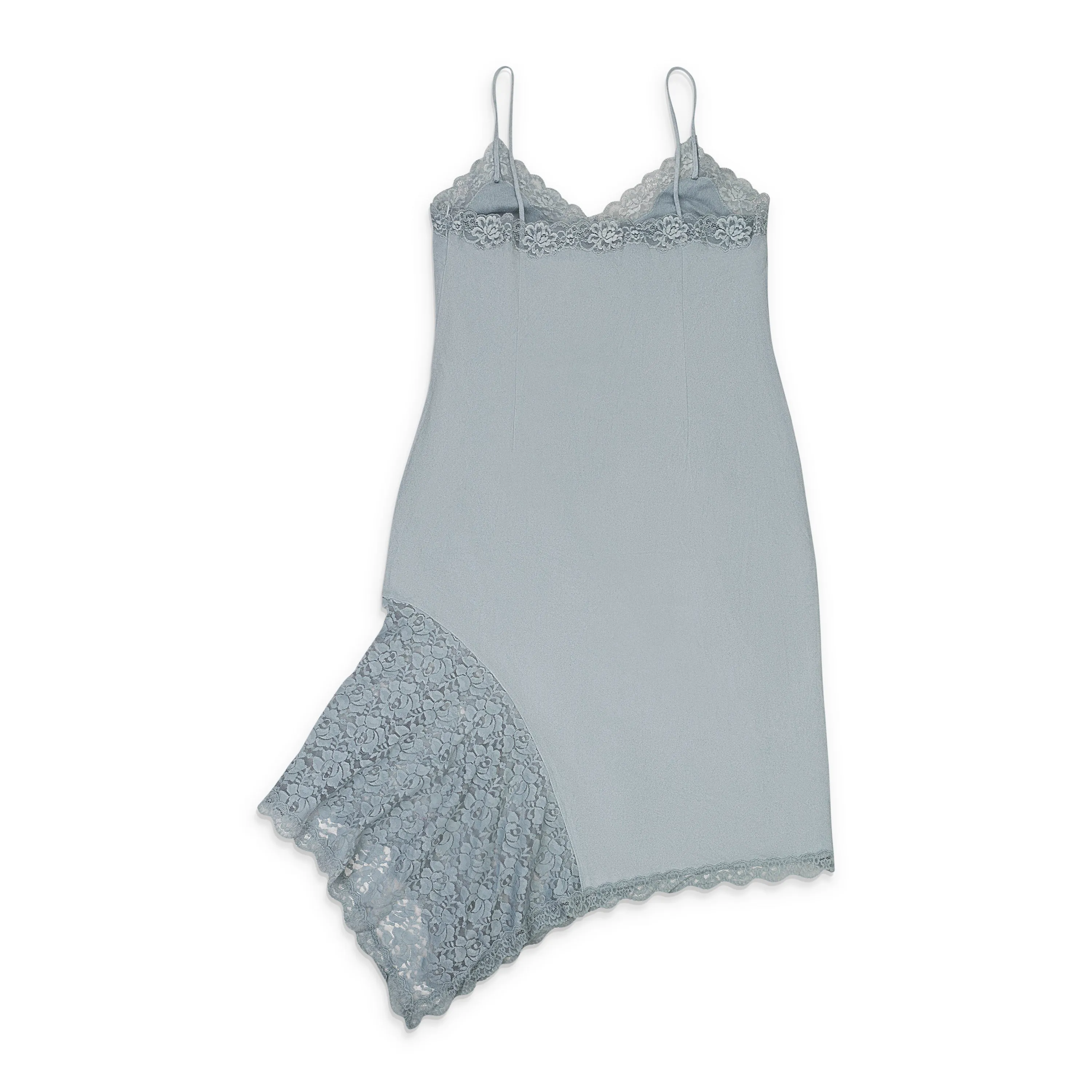 CALLIPYGIAN FAUX SUEDE BLUE SLIP DRESS