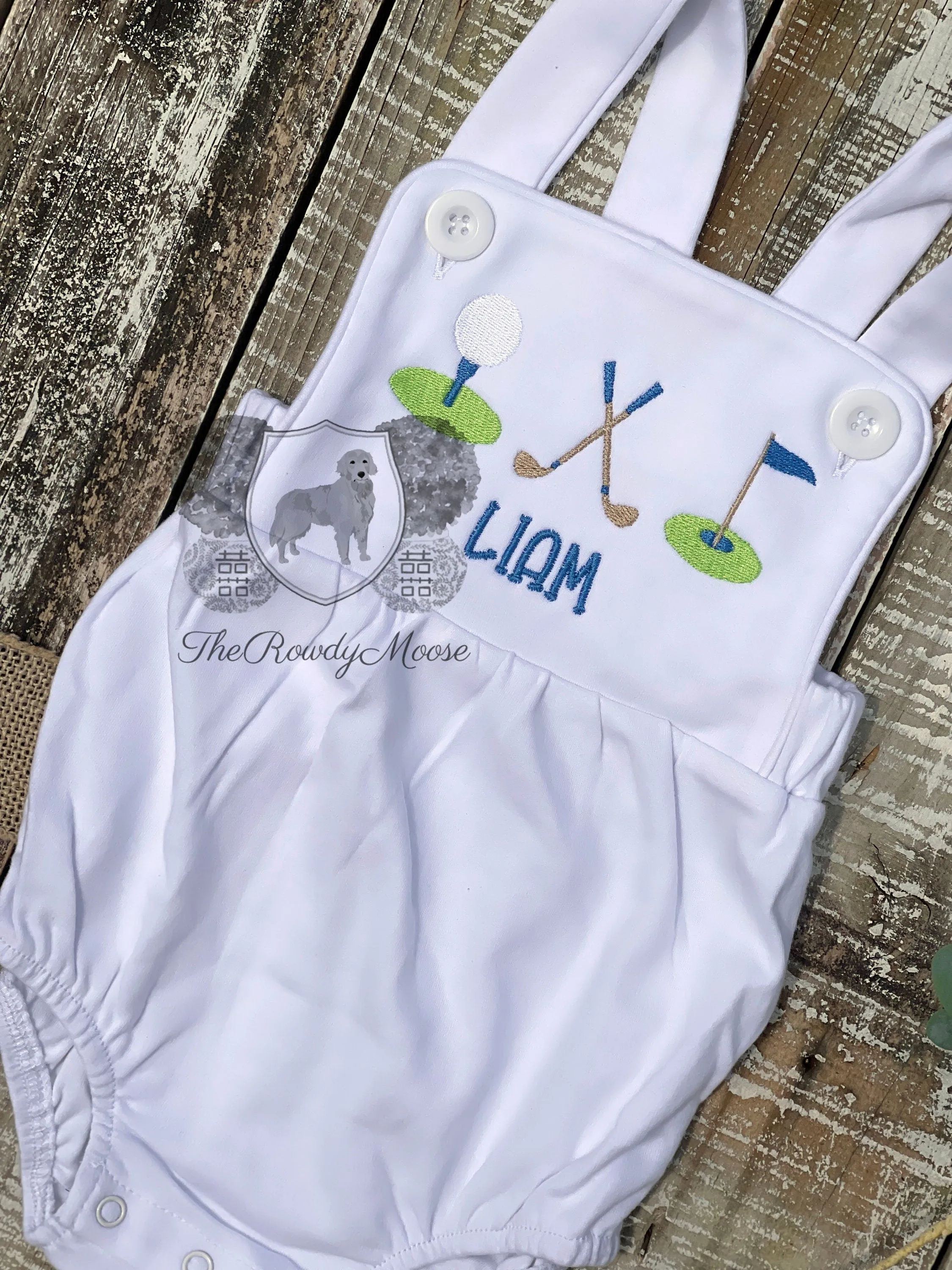 Custom Embroidered, Monogrammed, Personalized Golf Trio Bubble