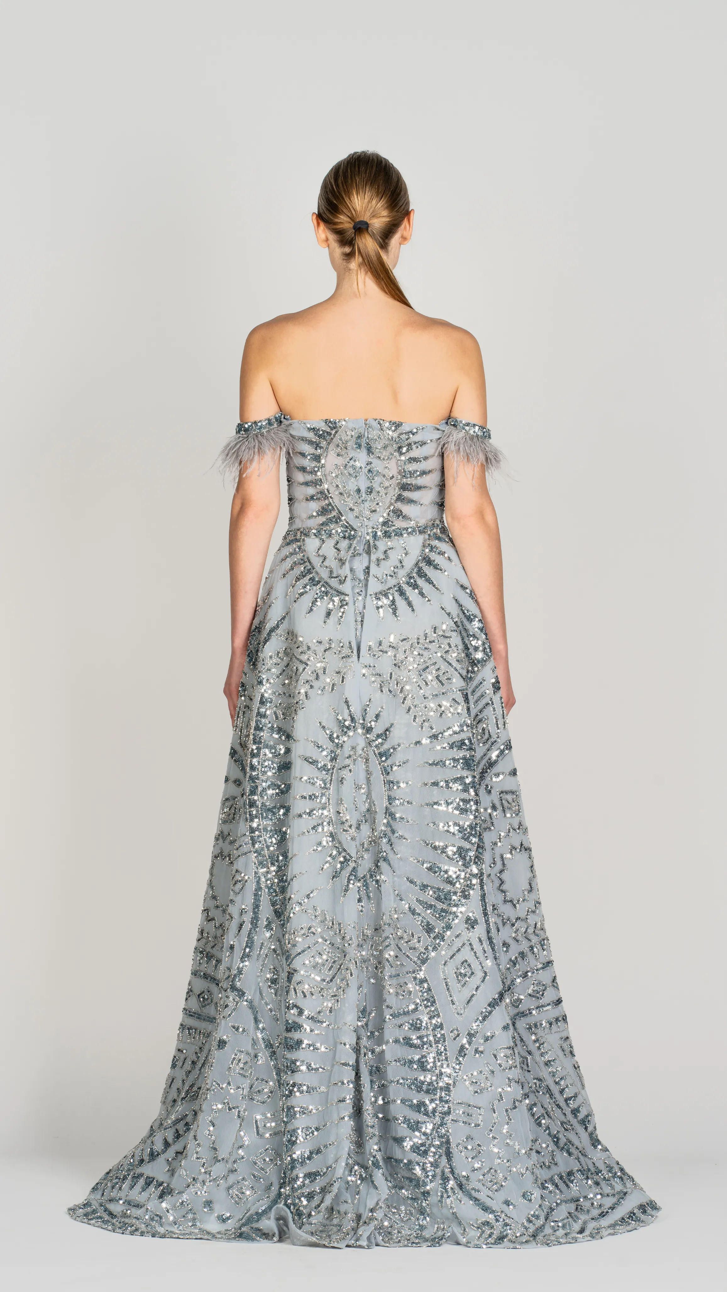 Long Exquisite Gown with Front Slit
