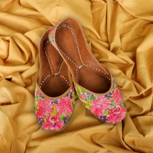 Lotus Women Jutti | Hand Painted & Embroidered | Exquisite Craftsmanship