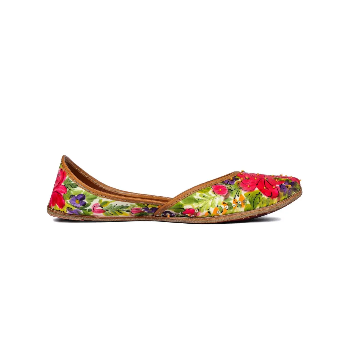 Lotus Women Jutti | Hand Painted & Embroidered | Exquisite Craftsmanship
