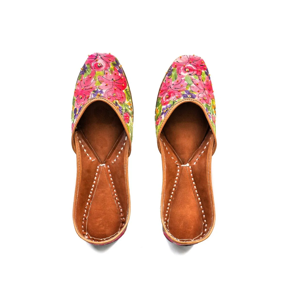 Lotus Women Jutti | Hand Painted & Embroidered | Exquisite Craftsmanship