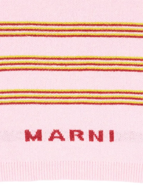 Marni Junior   Wool blend knit scarf w/ logo 