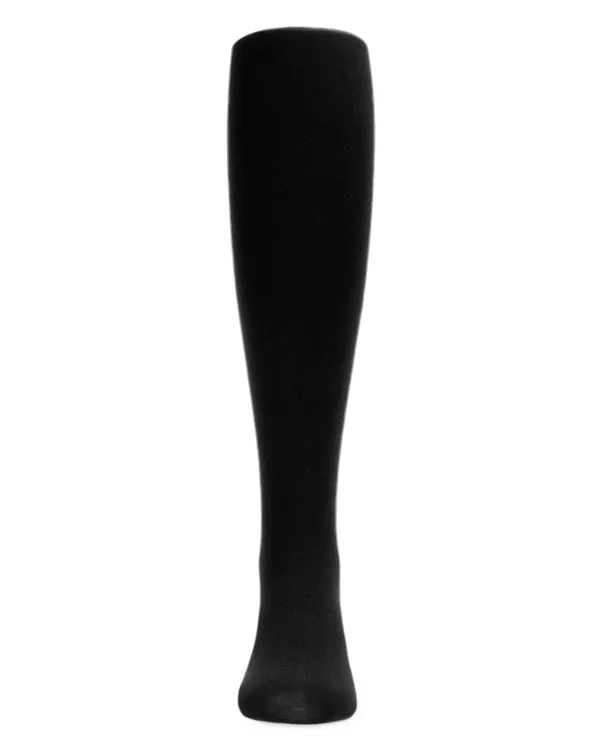 Memoi Flocked Backseam Bow Opaque Tights Black