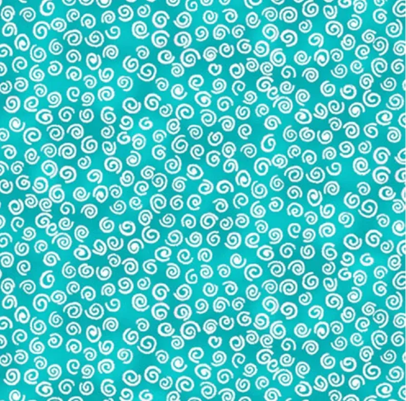 Pixie Patch Turquoise Scroll, Blank Quilting