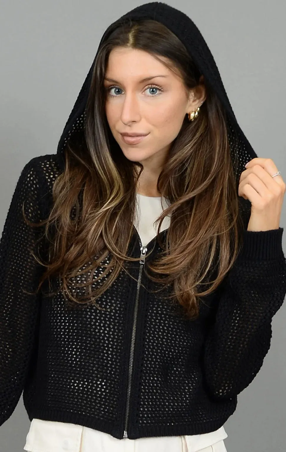RD STYLE GILSEY LONG SLEEVE HOODED CARDIGAN