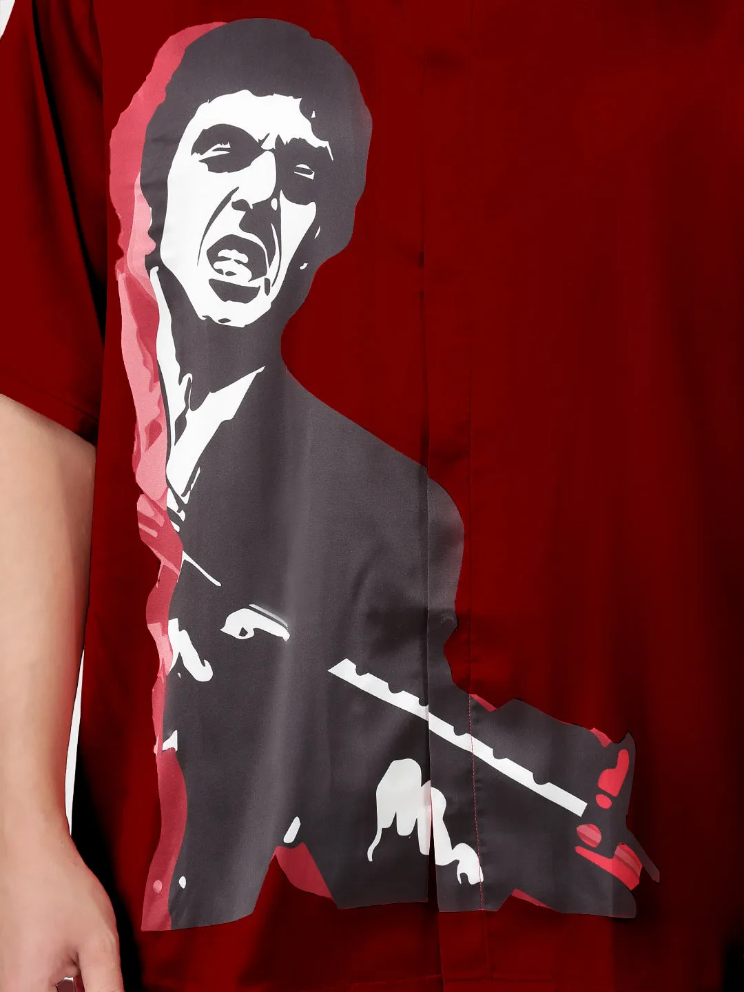 Red Menace Neck Scarf Cum Pocket Square in Premium Soft Satin