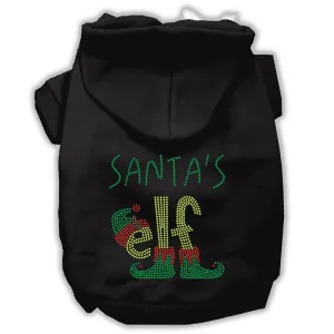 Santa's Elf Rhinestone Dog Hoodie Black Xxxl(20)