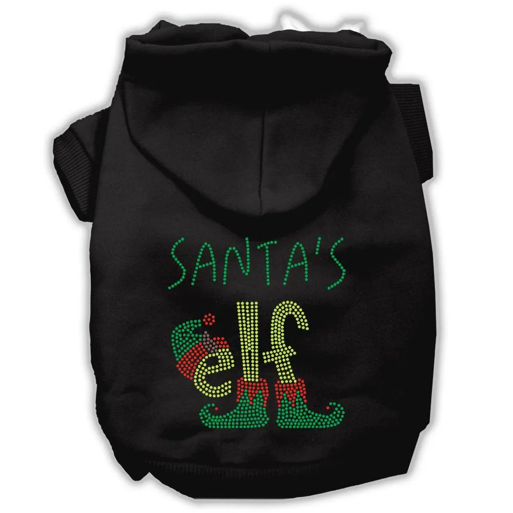 Santa's Elf Rhinestone Dog Hoodie Black Xxxl(20)