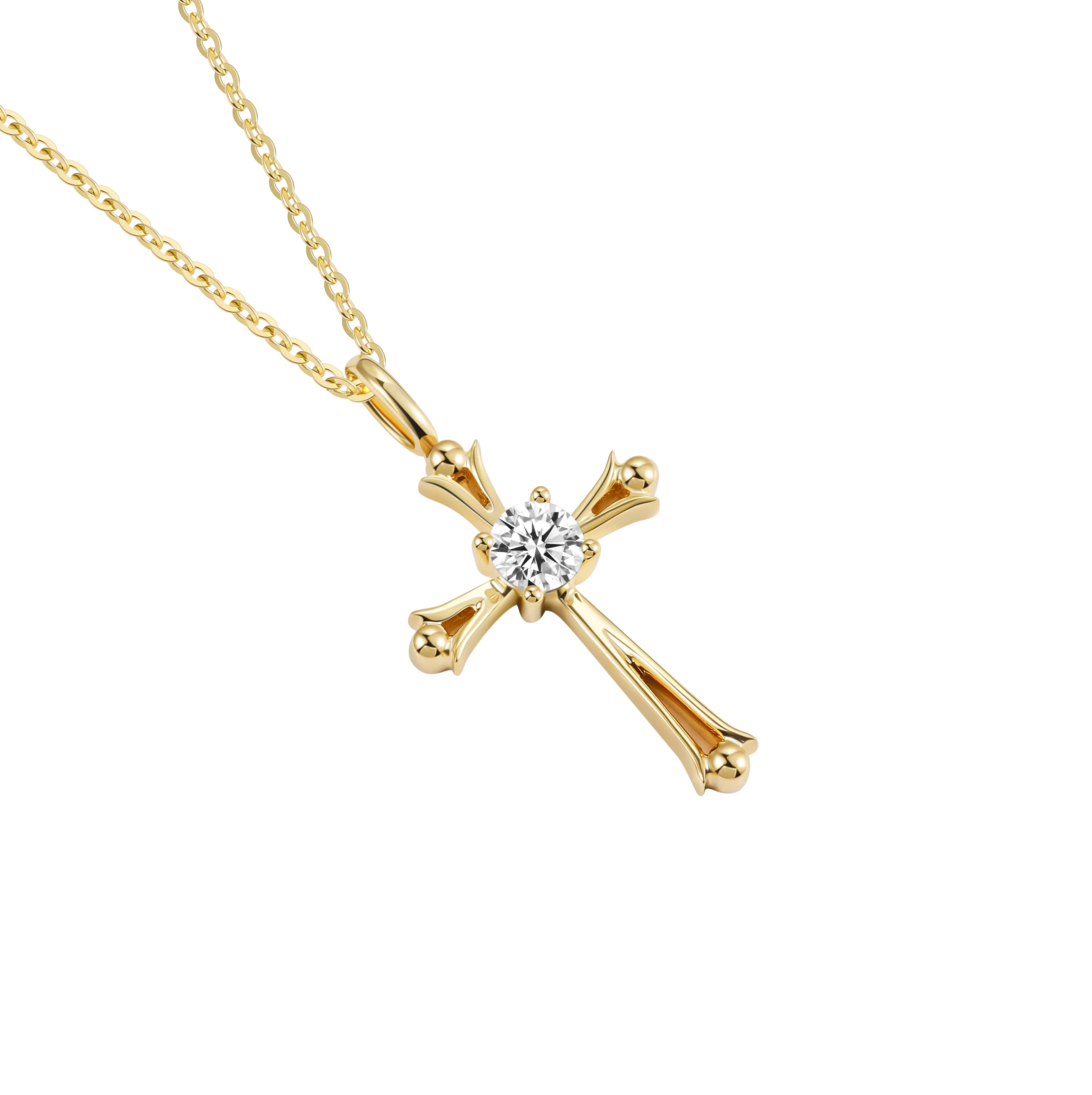 Sparkling Moissanite Cross Necklace