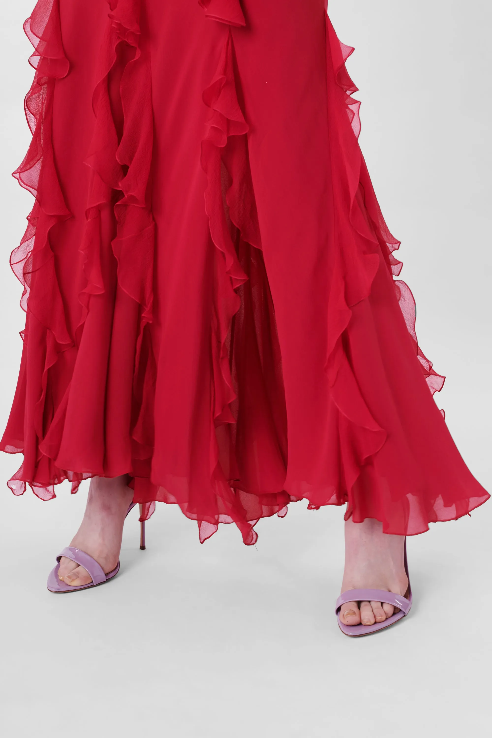 Vintage 2003 Pink Ruffled Maxi Dress