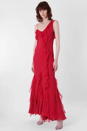 Vintage 2003 Pink Ruffled Maxi Dress
