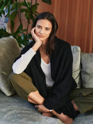 WHITE   WARREN Cashmere Waffle Travel Wrap